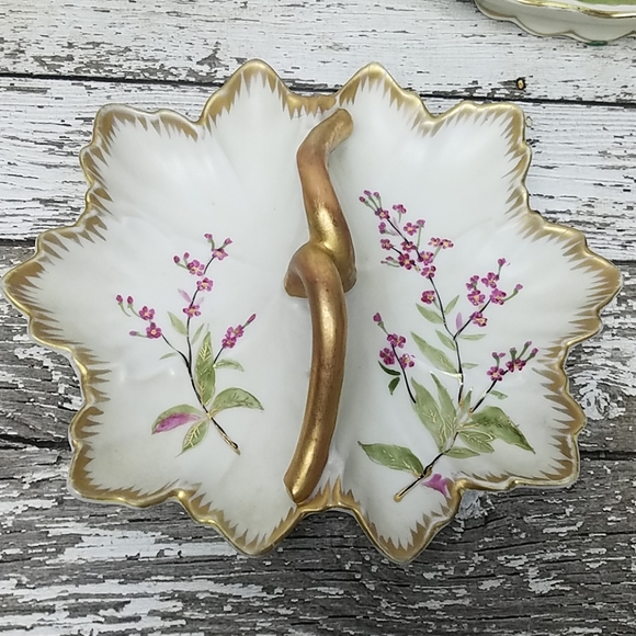 Vintage Porcelain nut dish & tray set - Picture 2 of 8